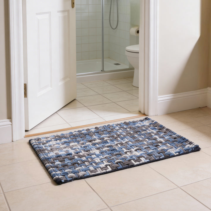 Cotton Blue Bathmat (Pack of 1)