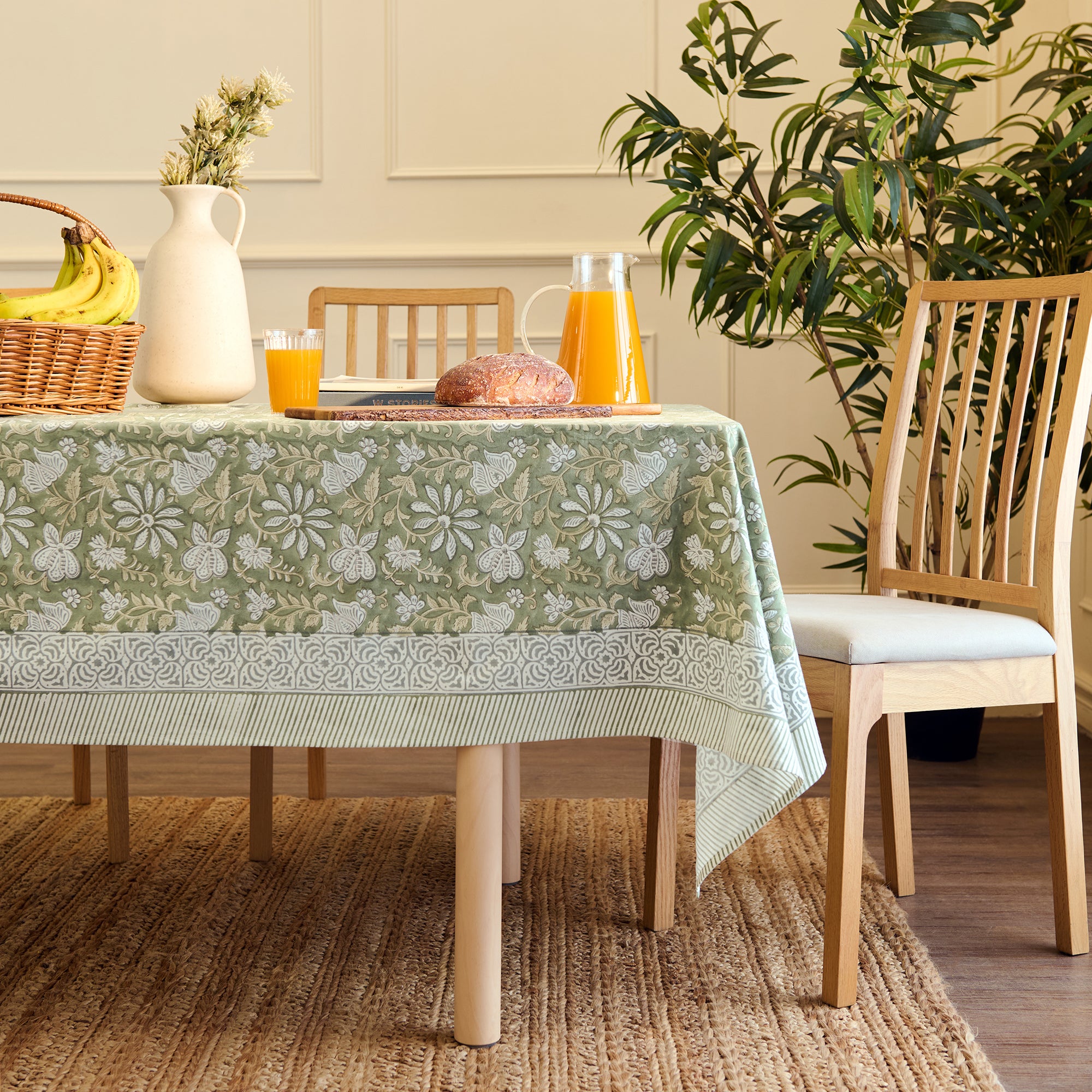 20s Cotton Twill Sage Green Table Cloth (Pack of 1)