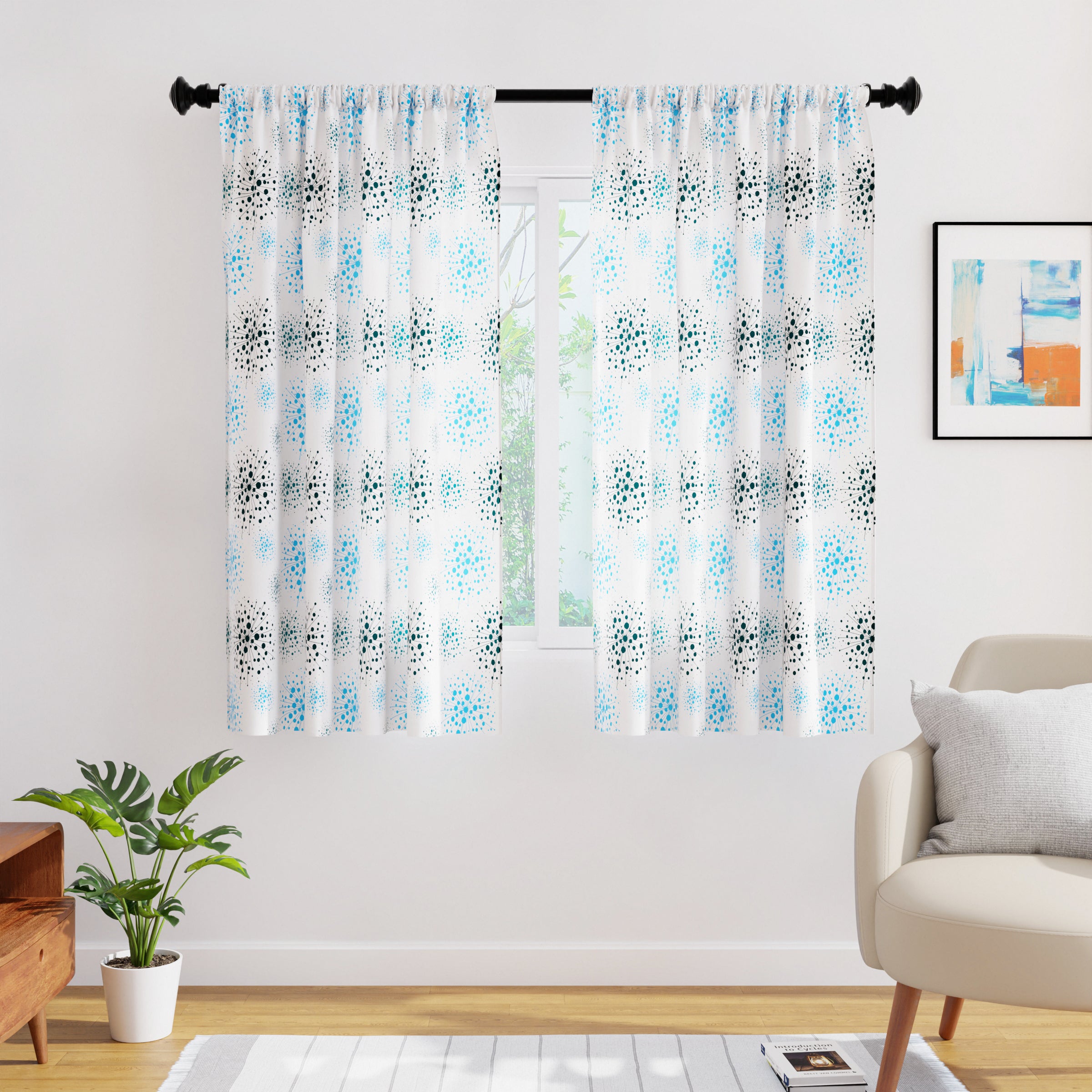 Polyester Blowball Curtain (Pack of 2)