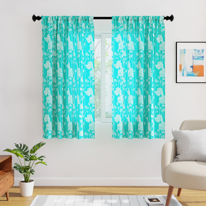 Micro Blotch Teal Curtain (Pack of 2)