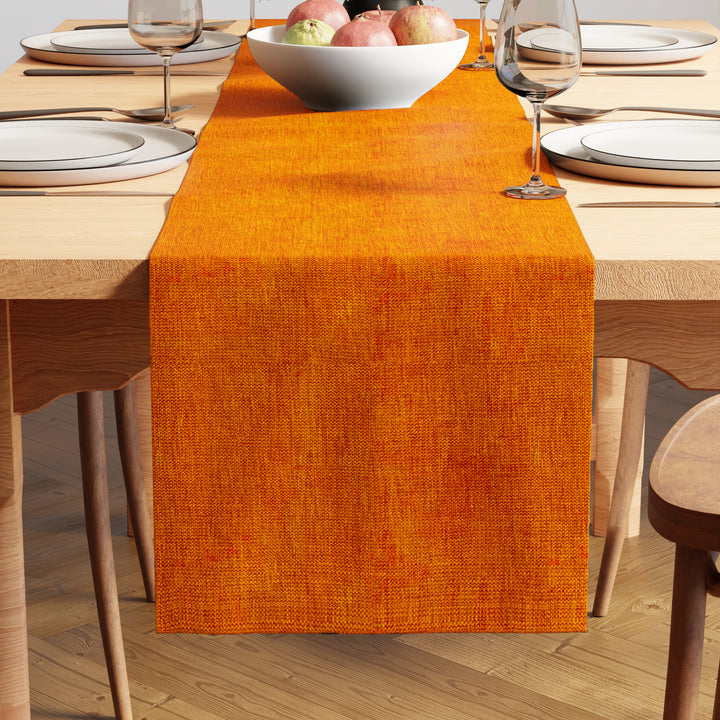 Chenille Orange Table Runner