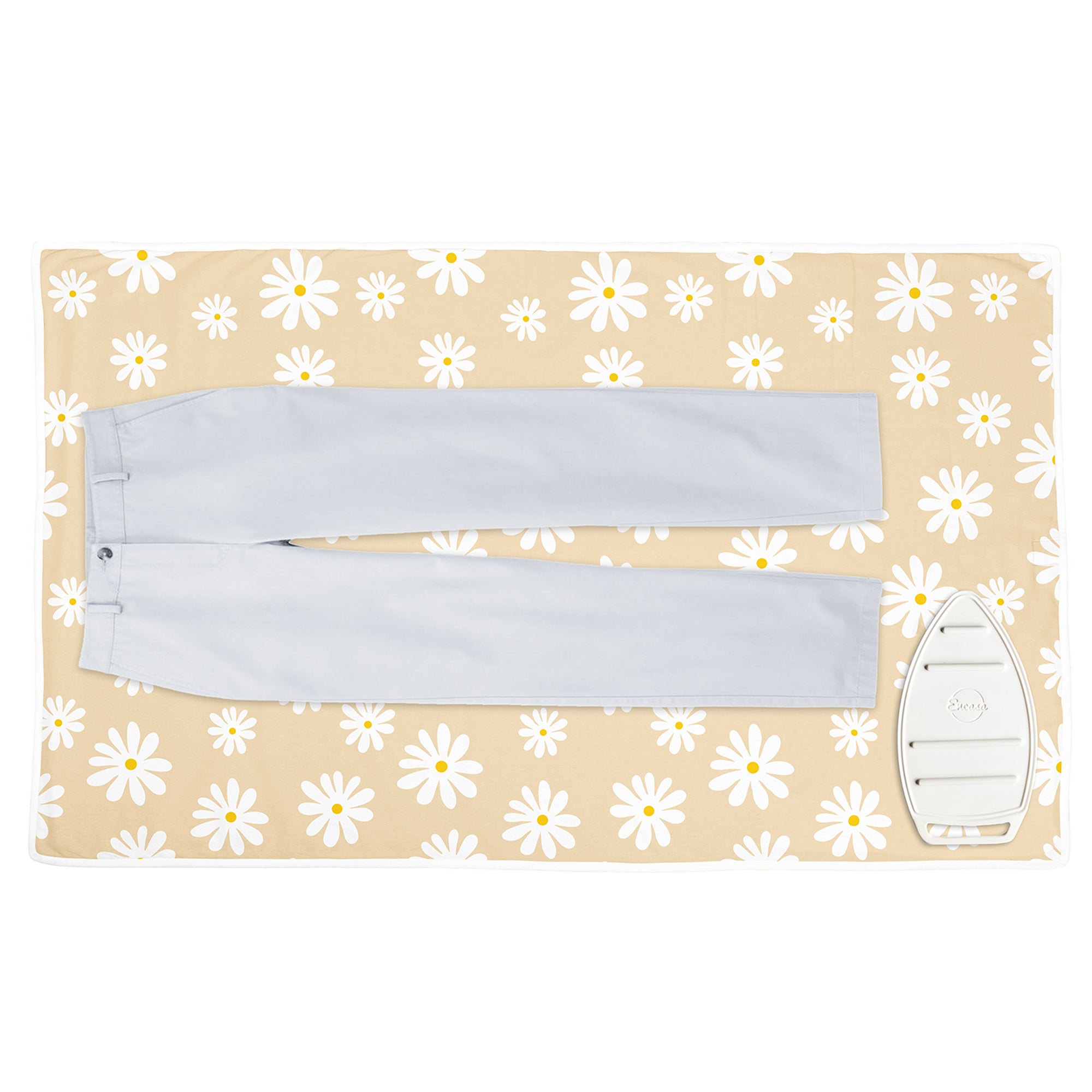 20s Sheeting Daisy Beige Ironing Mat (Pack of 1)
