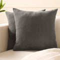 Corduroy Dark Grey Cushion Cover (Pack of 2)