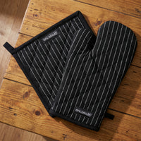 Cotton Butcher Stripes Black Oven Glove & Pot Holder