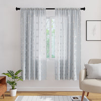 Polyester Dollar Grey Curtain (Pack of 2)