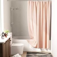 Polyester ZZ Peach Shower Curtain (Pack of 1)