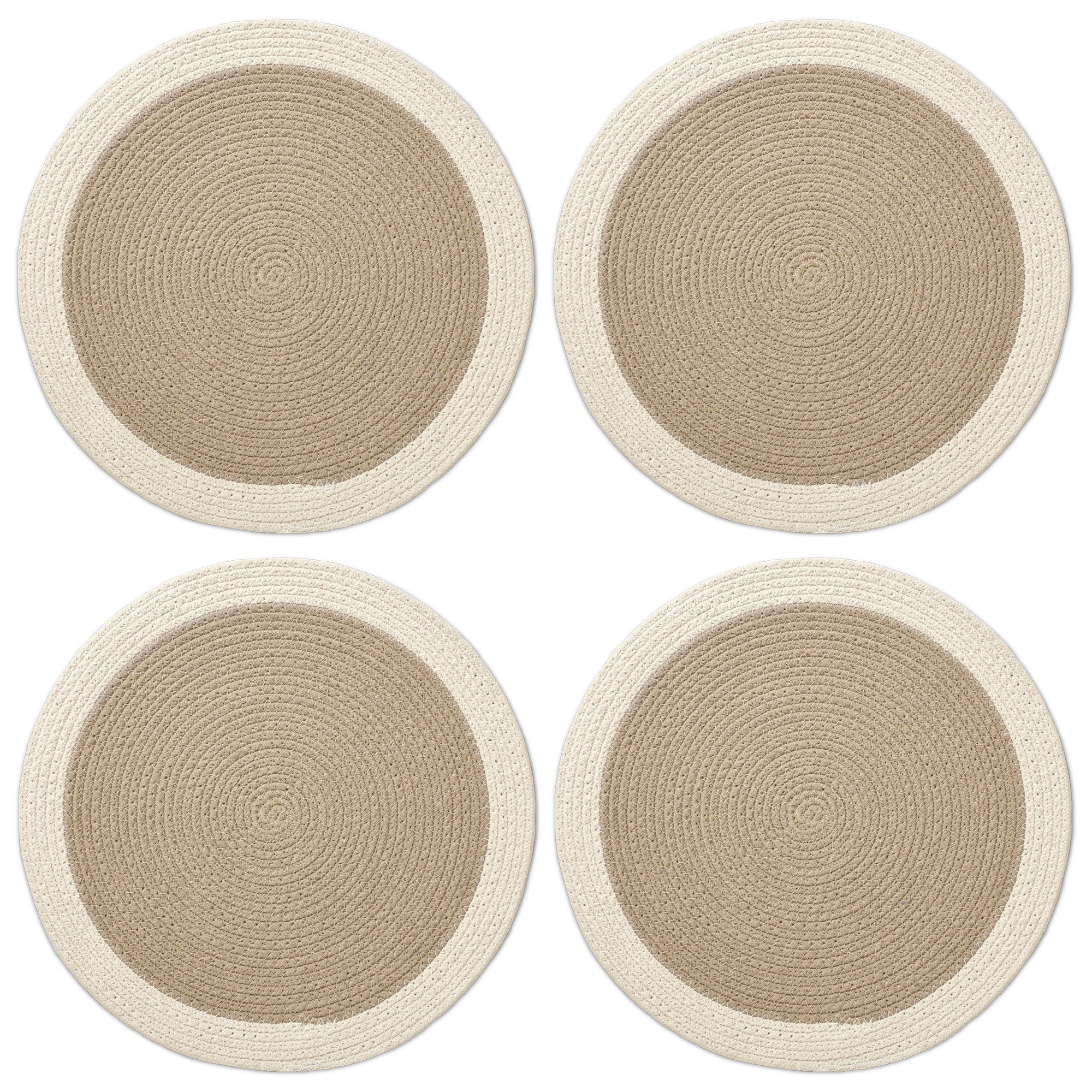 Cotton Beige & Off White Placemat (Pack of 4)