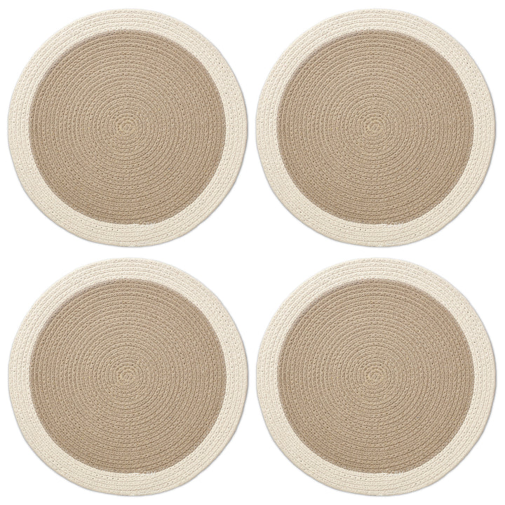 Cotton Beige & Off White Placemat (Pack of 4)