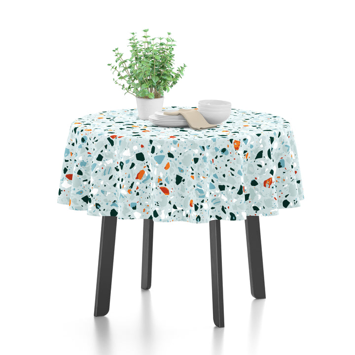 Cotton Terrazzo Mint Table Cloth (Pack of 1)