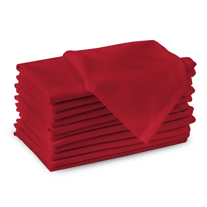 Cotton Deep Red Table Napkins (Pack of 12)