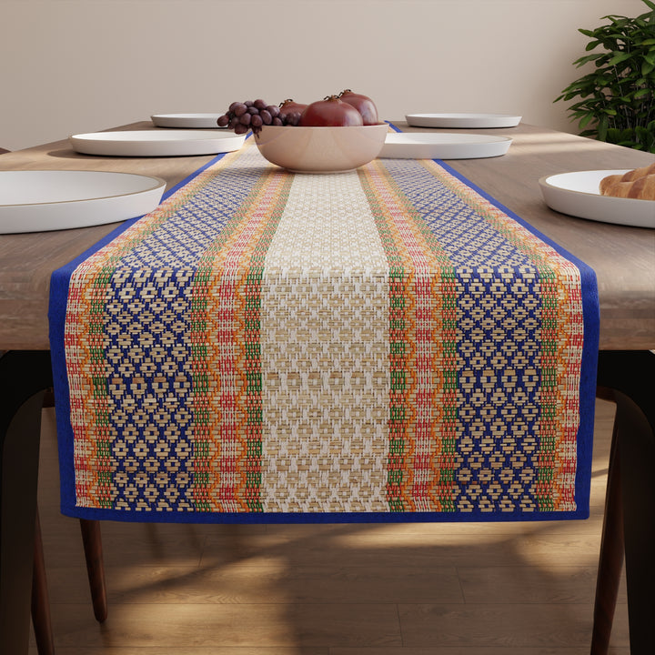 Madur Kathi Blue Table Runner (Pack of 1)