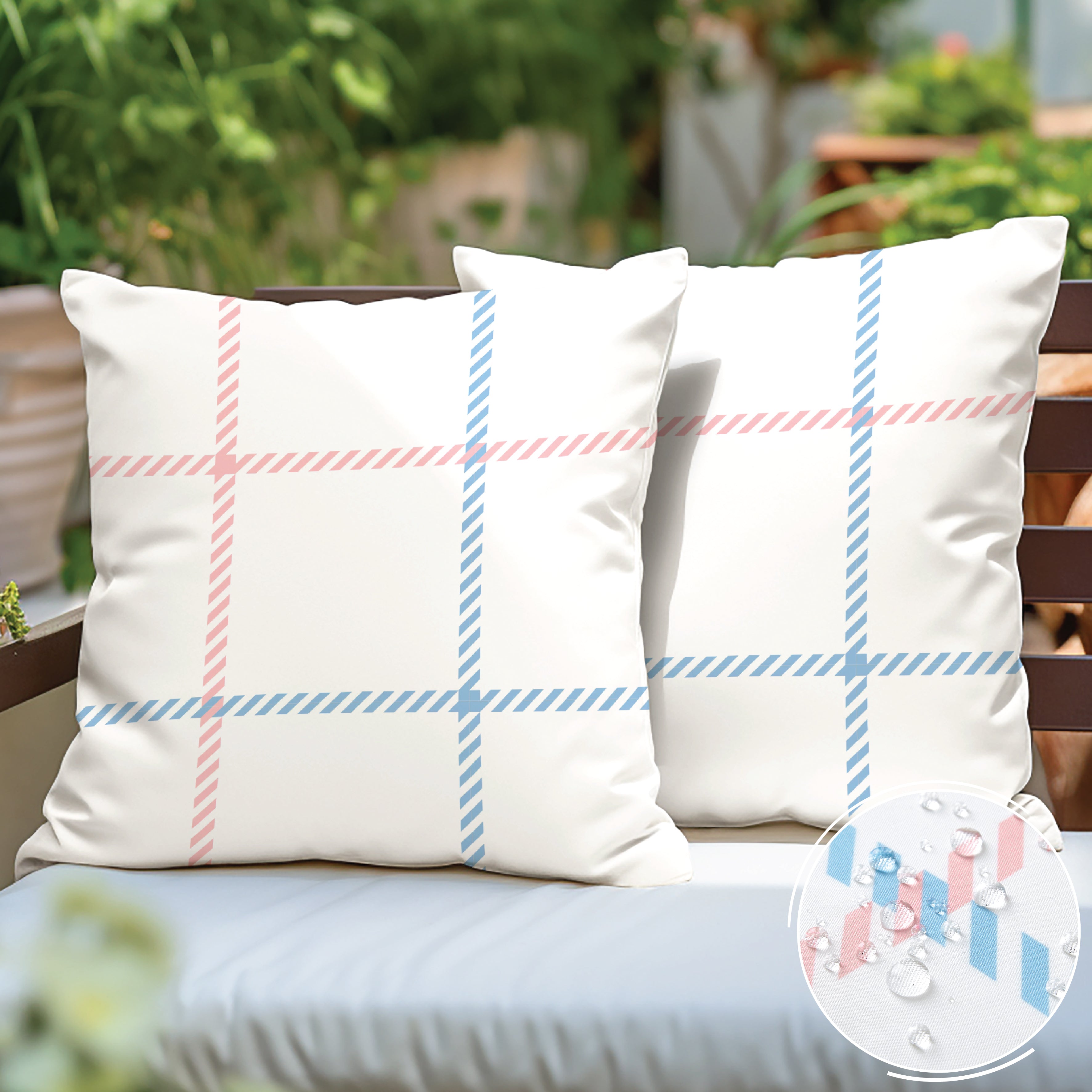 Polyester Squares Cushion Cover (Pack of 2)