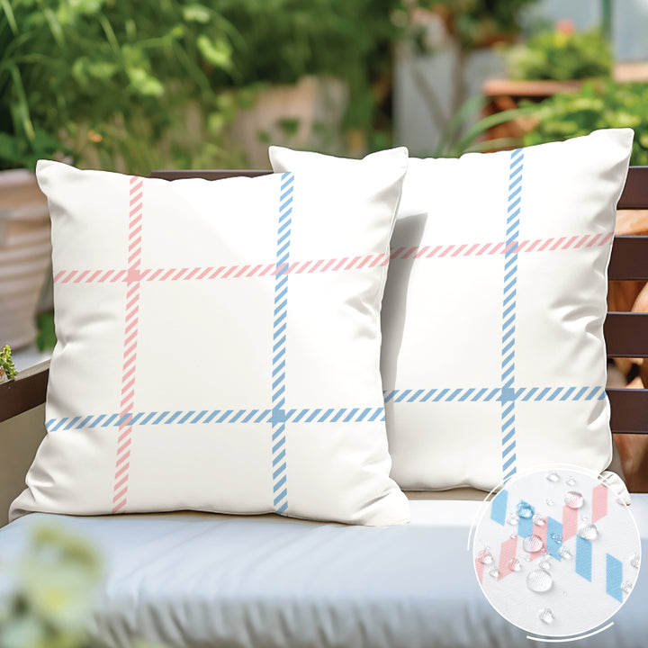 Polyester Squares Cushion Cover (Pack of 2)