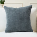 Chenille Solid Denim Cushion Cover (Pack of 1)