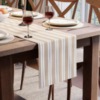 RC Yarn-Dyed Franca Beige Stripes Table Runner (Pack of 1)