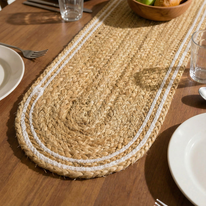 Jute Off White & Jute Natural Bleach Table Runner