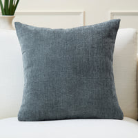 Chenille Solid Denim Cushion Cover (Pack of 1)
