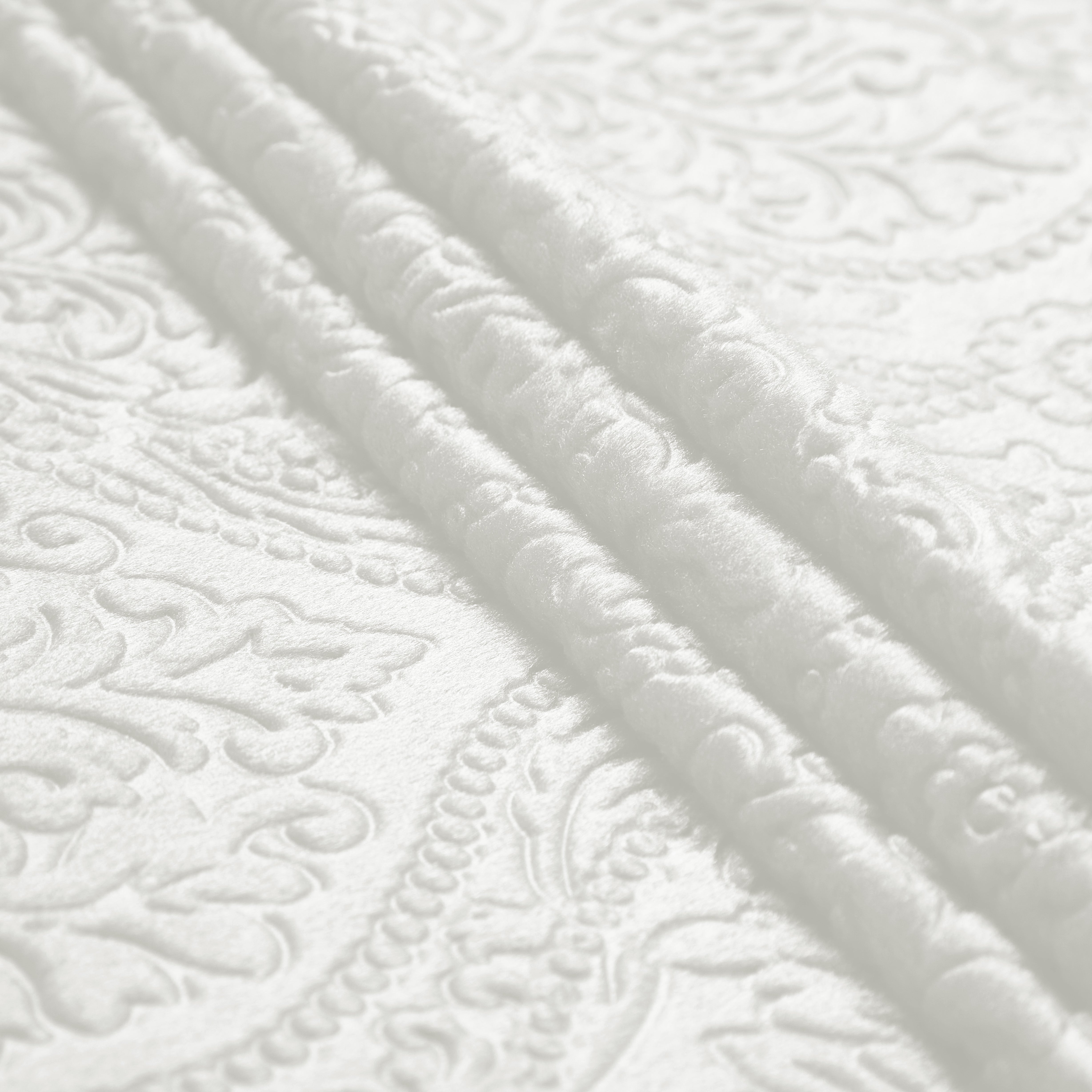 Embossed Velvet Cream Fabric
