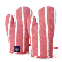 Cotton Roma Red Stripes Oven Gloves (Pack of 2)