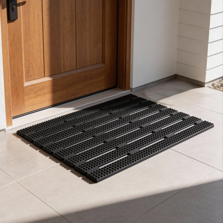 Rubber Shower Mats Heavy Duty Anti-Skid Floor Mats for Door, Bathroom, Kitchen & Home Entrance | PVC Non-Slip Drainage Mat for Wet & Dry Areas