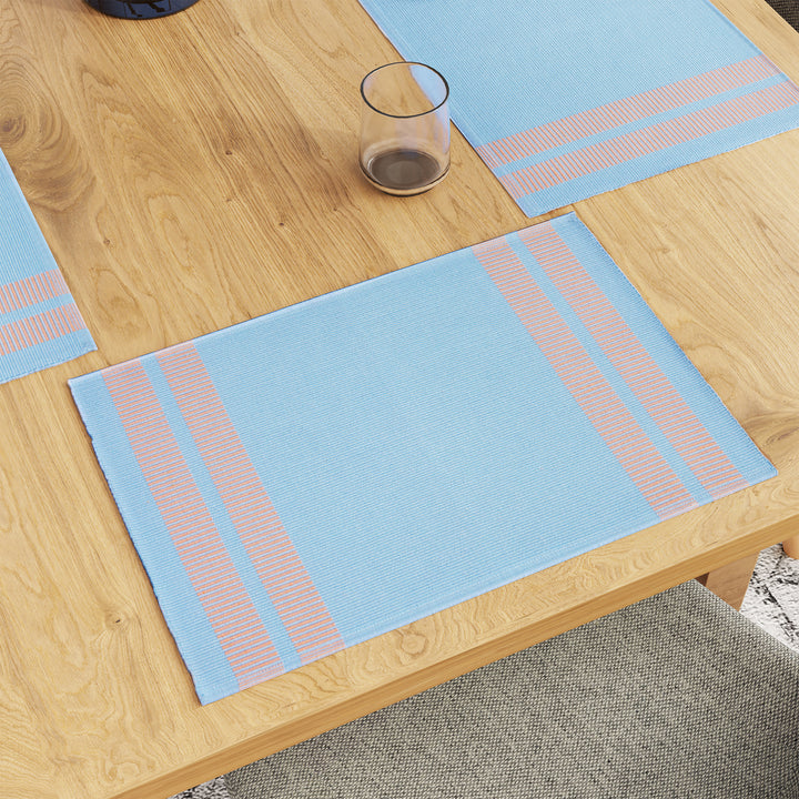 Cotton Ladder Blue Placemat (Pack of 6)