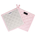 Cotton Canvas Light Pink & Light Grey Potholder