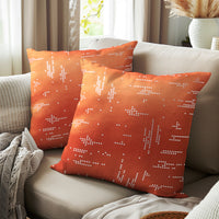 Blackout Polyester Citylight Orange Cushion Cover (Pack of 2)
