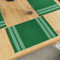 Ribbed Cotton Ladder Dk Green Placemat (Pack of 6)