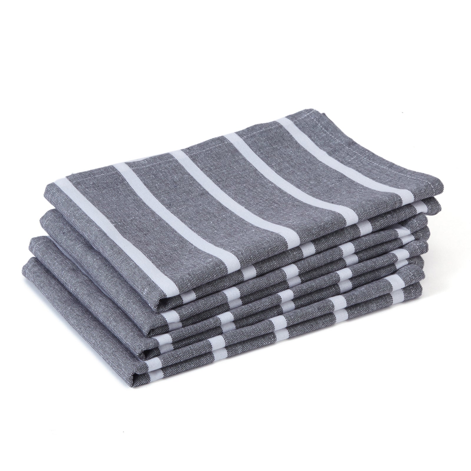 Cotton Roma Grey Stripes Kitchen Towel (Pack of 4)