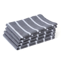 Cotton Roma Grey Stripes Kitchen Towel (Pack of 4)