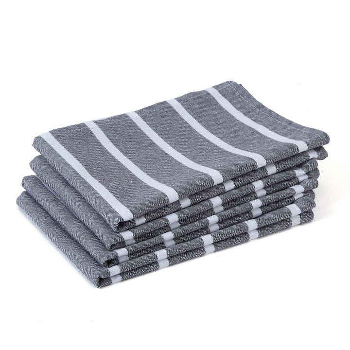 Cotton Roma Grey Stripes Kitchen Towel (Pack of 4)