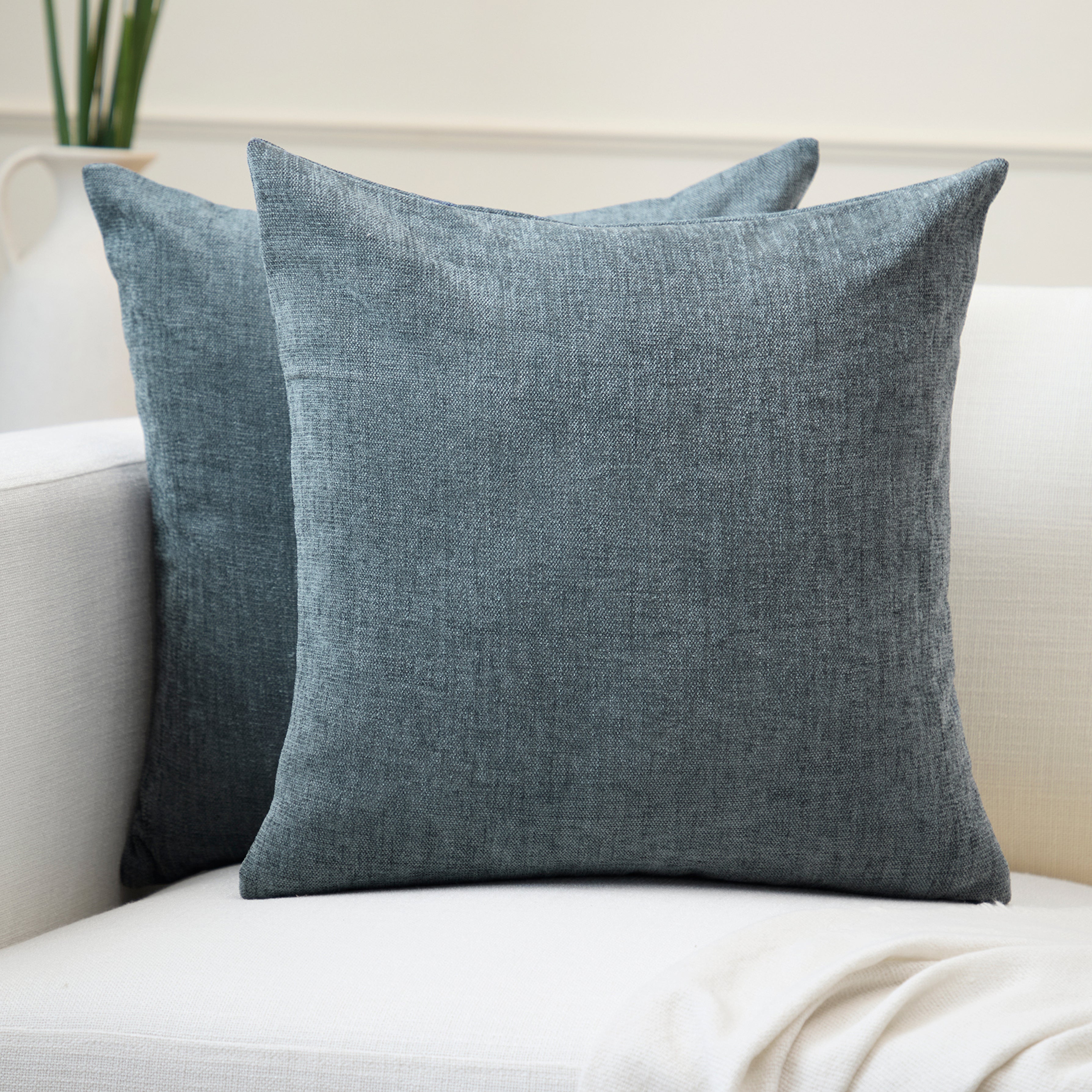 Chenille Denim Cushion Cover (Pack of 2)