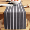 Ribbed Cotton Roma Grey Stripes Table Runner (Pack of 1)