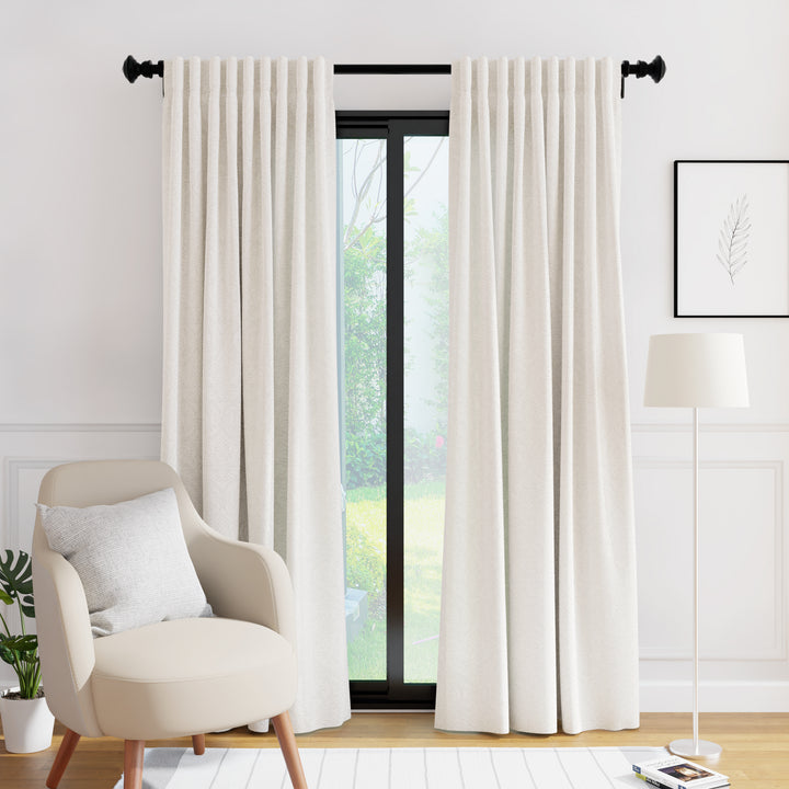 Embossed Velvet Cream Curtain