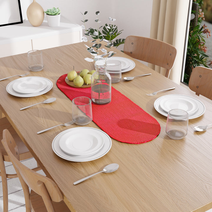 Cotton Red Table Runner (Pack of 1)