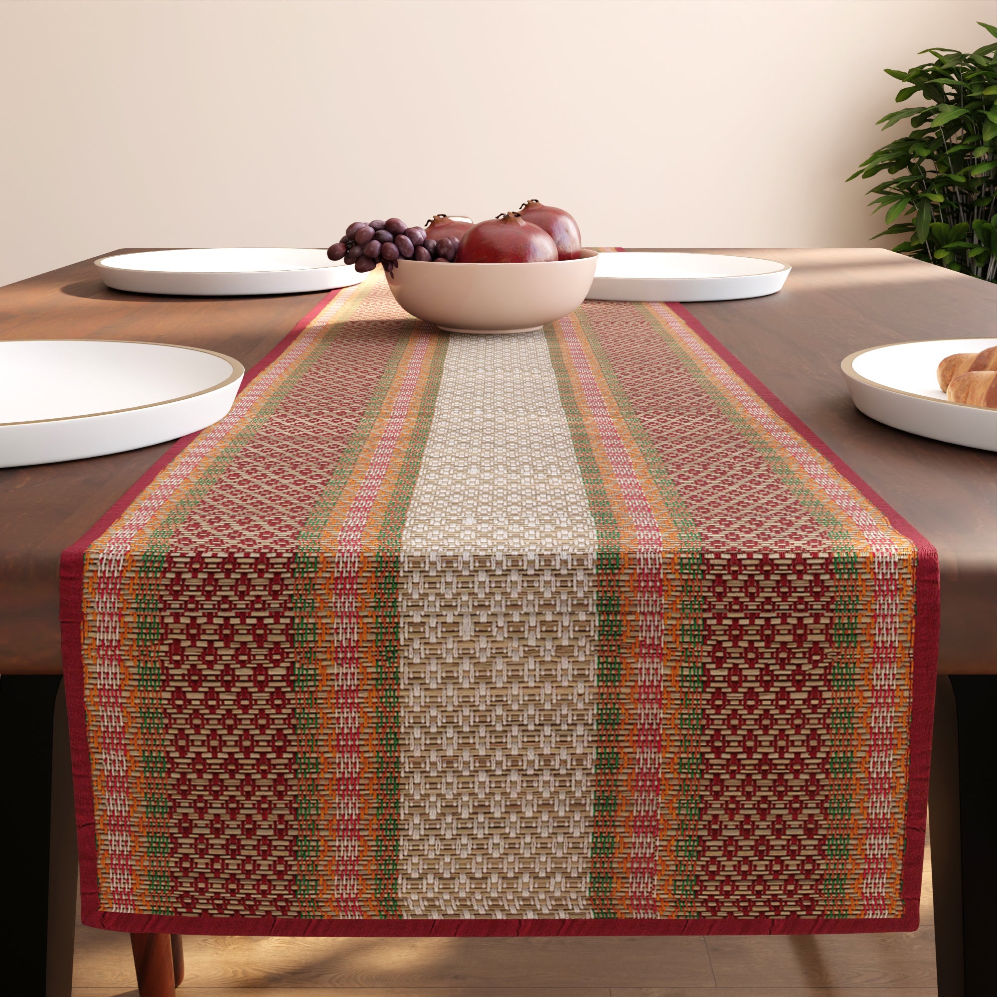 Madur Kathi Red Table Runner (Pack of 1)