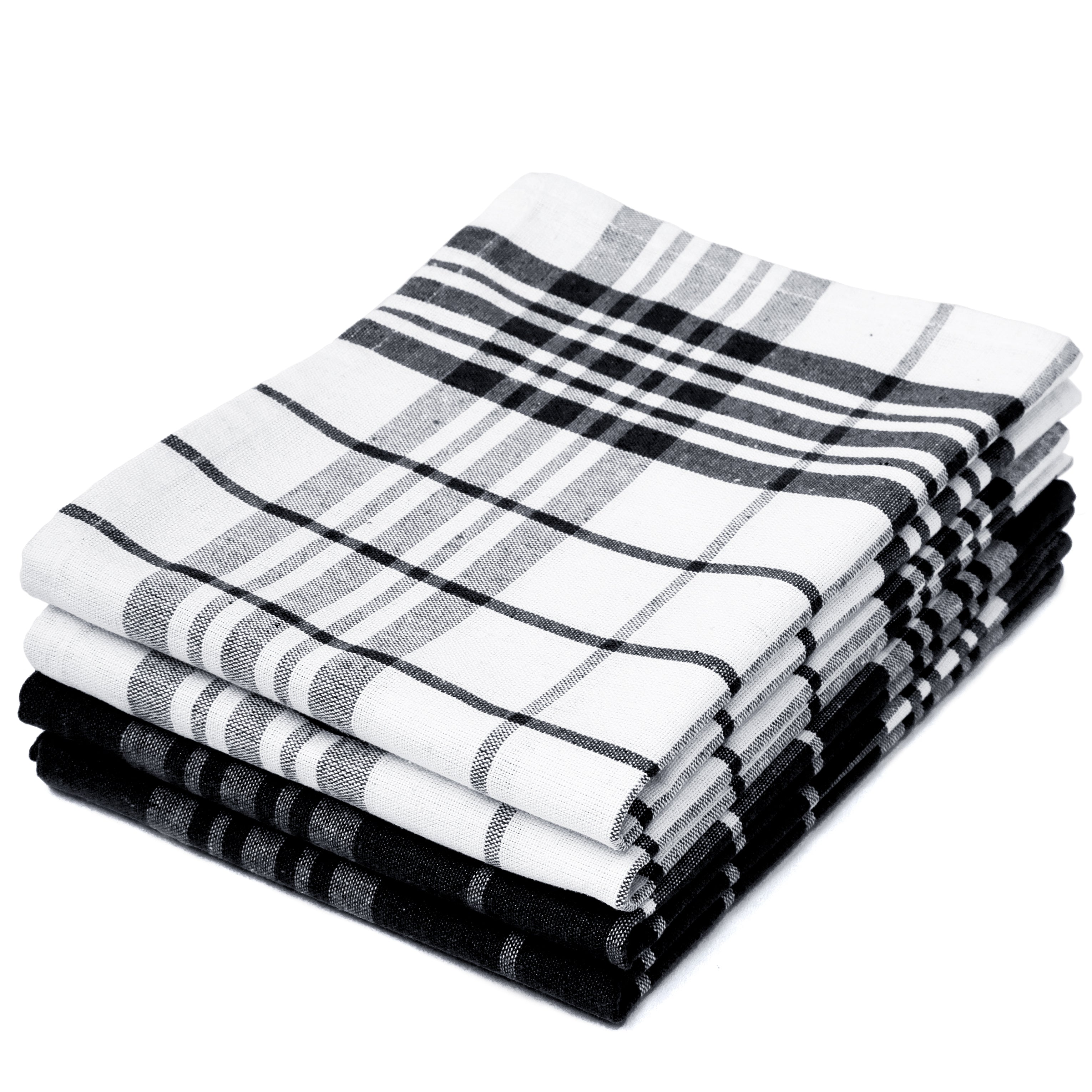 Cotton Black Non-terry Kitchen Towel (Pack of 4)