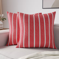 Cotton Roma Red Stripes Cushion Cover (Pack of 2)