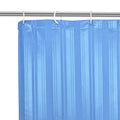 Polyester Stripe Blue Shower Curtain (Pack of 1)