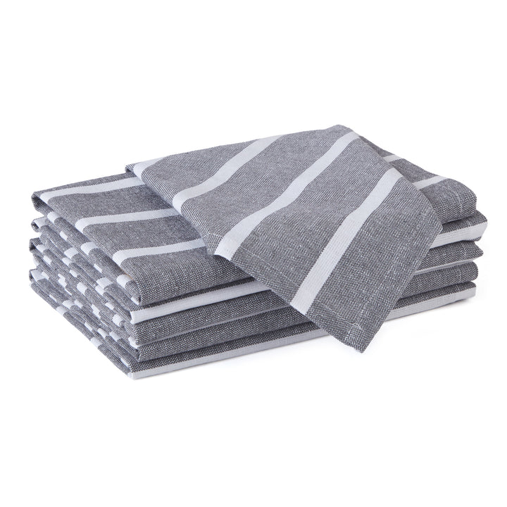 Cotton Roma Grey Stripes Table Napkins (Pack of 6)