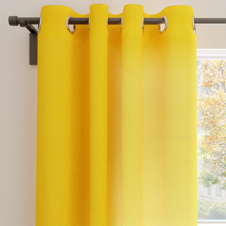Canvas Sunbeam Yellow Curtain (Pack of 1)