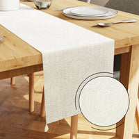 Embossed Velvet Cream Table Runner
