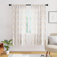 Polyester Branches Orange Curtain (Pack of 2)