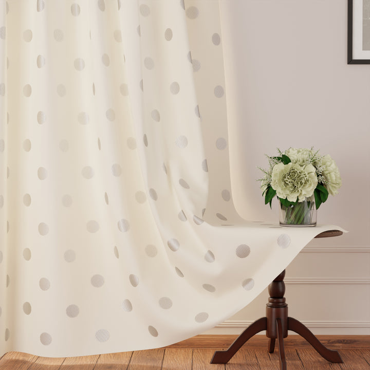 Polyester Dollar Cream Curtain (Pack of 2)
