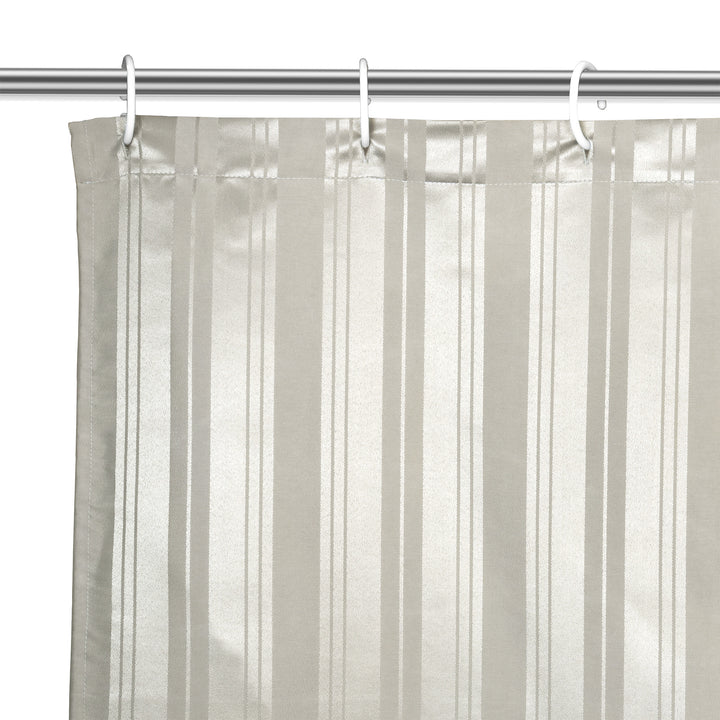 Polyester Stripe Grey Shower Curtain (Pack of 1)