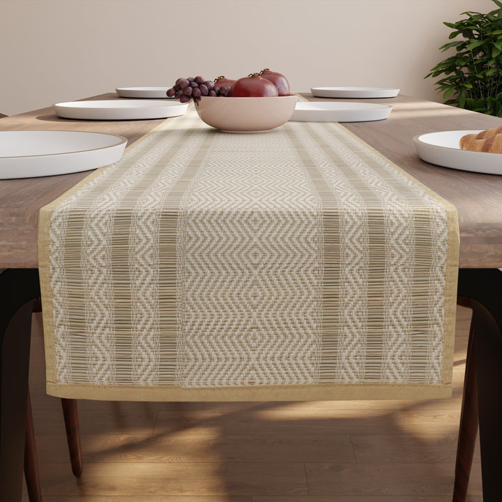 Madur Kathi Beige Table Runner (Pack of 1)