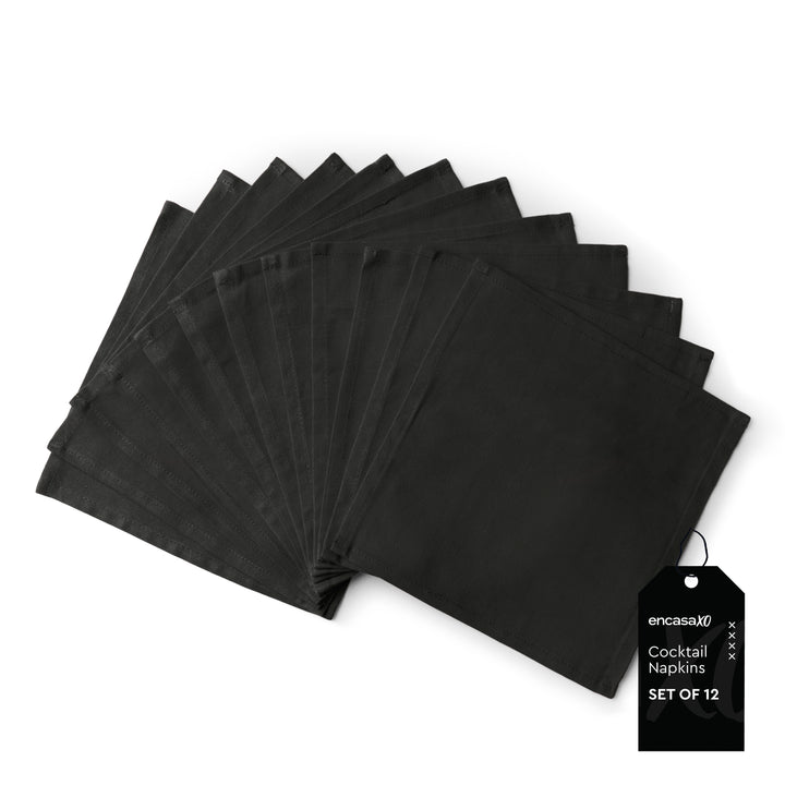 Cotton Charcoal Grey Table Napkins (Pack of 12)