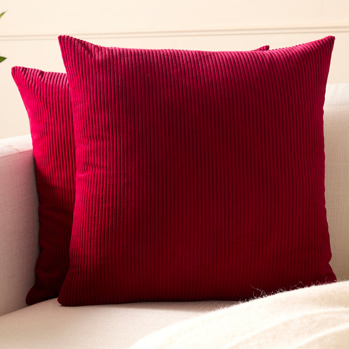 Corduroy Red Cushion Cover