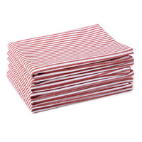 Cotton Ticking Red Table Napkins (Pack of 6)