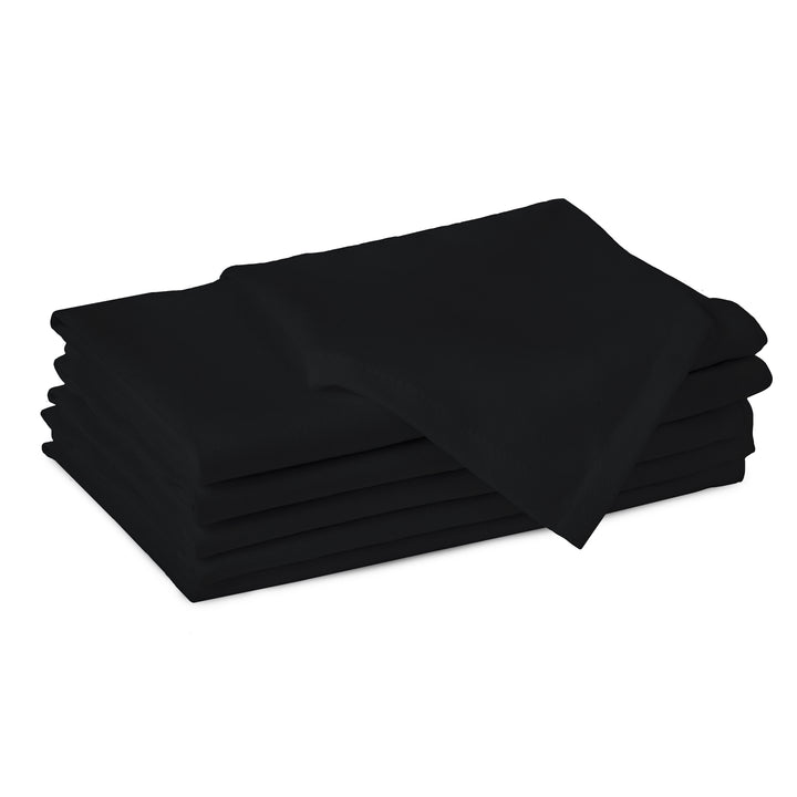 Cotton Jet Black Table Napkins (Pack of 6)